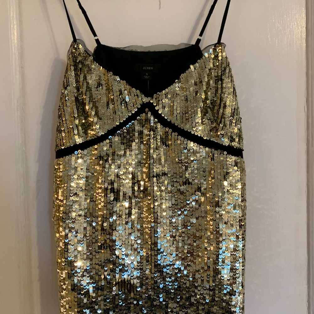 J.Crew Collection sequined tulle camisole small gold cami
